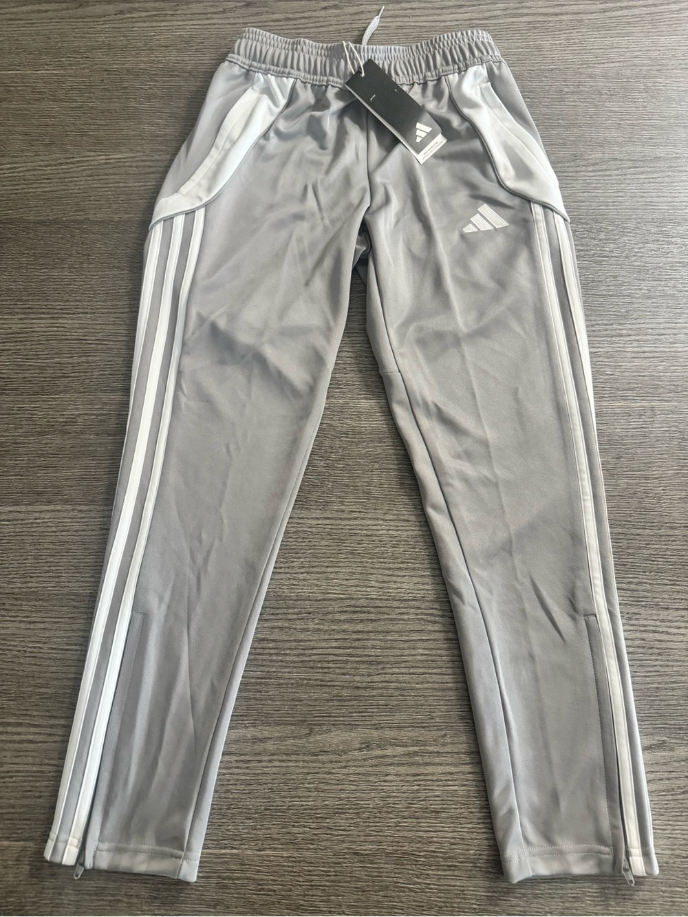 Adidas Kids Soccer Track Pants Tiro24 TRPTY Size S 9-10Y Grey/White